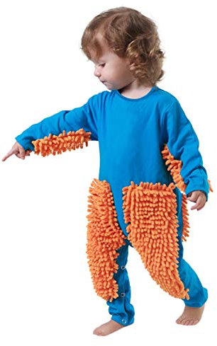 TDEOK Gatear bebé sólido bebé Jumpui Romper Mop Niñas Bebé Maillot & Jumpang bebé equipo original ropa, azul, 6-12 meses