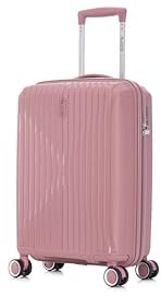 CELIMS - Valise Cabine en Polypropylène | Modele 2025 | Taille 55cm 10kg | Serrure TSA | 8 roulettes 360 | Rose