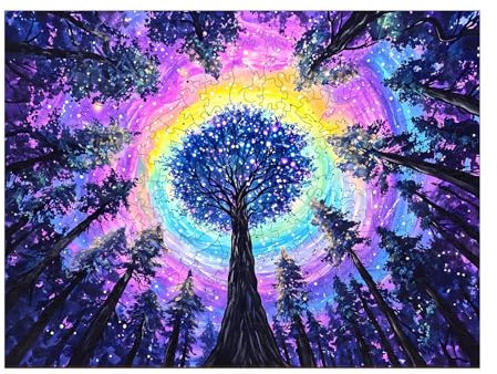 KaayeeWood Holzpuzzle Erwachsene,Einzigartige Wooden Puzzle Mit Box Aus Holz Geburtstagsgeschenk für Erwachsene und Kinder (Puzzle mit Farbverlauf, L)