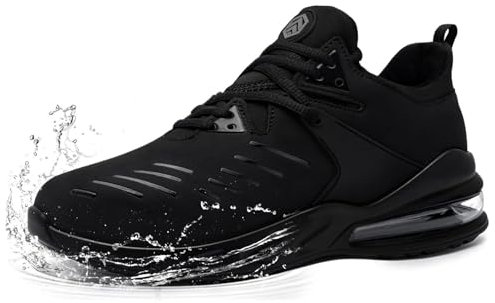 LARNMERN PLUS Zapatos de Seguridad para Hombre Mujer Impermeable Zapatillas de Seguridad Hombre Antideslizante Cocina Calzado de Seguridad Punta de Acero SRC(Air Negro,44EU)
