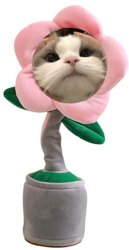 Personalisierte Sonnenblume, imitierende Plüschpuppe mit singender und Tanzender Cartoon-Sonnenblume, geeignet für Erwachsene, Geburtstags- und Partygeschenke (Rosa)