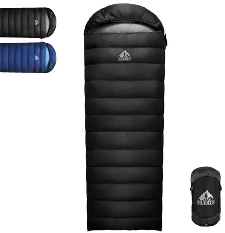 BUERTS daunenschlafsack Winter, Warmer und Leichter Winterschlafsack für Erwachsene und Kinder, 680FP+ Leichtschlafsack, geeignet zum Wandern, Bergsteigen, Camping.