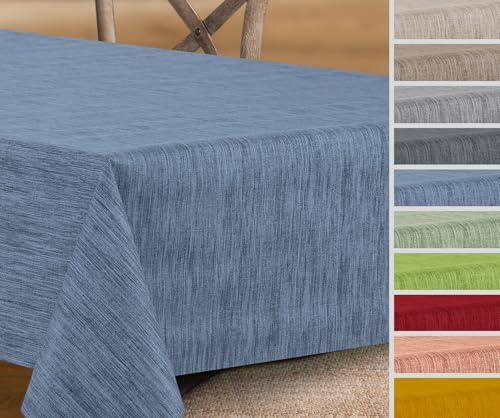 Wachstuchtischdecke rund oval eckig, Georginias Tischdecke abwischbar, Farbe und Größe wählbar (Eckig 500x140 cm Blau)