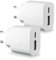 2 Pezzi Caricatore USB C, 2-Porte USB-C&USB-A Alimentatore USBC 25W per Apple iPhone 16/16e/16 Pro/16 Pro Max/16 Plus/15/14/13/12/11/SE/XS/Max/X/iPad, Caricabatterie Rapido Alimentatore Presa