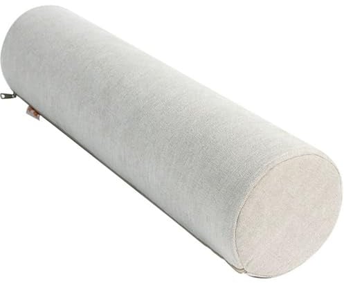 JORTUIO Nackenrolle Kissen mit Bezug,Rollenkissen 40/50/60/70/90 cm Zylindrisches Rücken, Lendenwirbelsäule Multifunktional Rohrkissen,Abnehmbar, für Betten und Sofas Yoga(Beige,20cmx90cm)