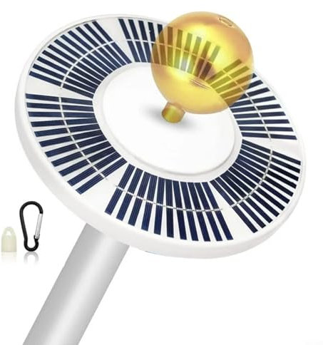 GLFLOW Solar-Fahnenmast-LED-Licht, Fahnenmast-Beleuchtung, wasserdicht, automatische Dämmerung, 2 Helligkeitsmodi für den Außenbereich