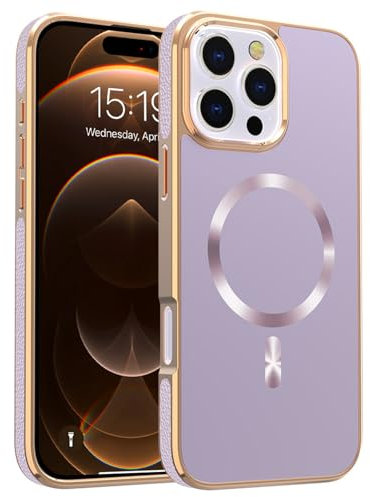 MFAOSHI Magnetica Custodia per iPhone 16 PRO Max/16 Pro/16 Plus/16, Sottile Affari Galvanizzazione Caso Ricarica Wireless Telefono Cover,Rosa,16