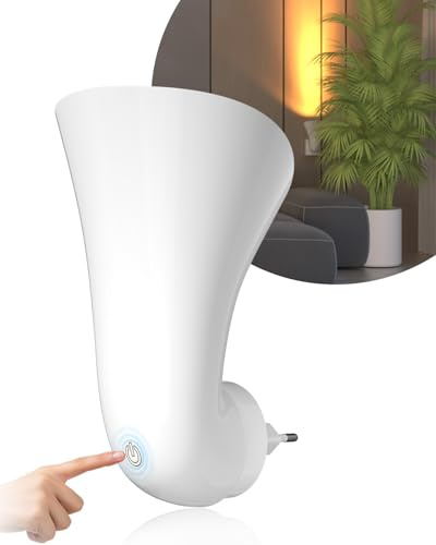 BrightArk Steckdosenlampe mit Touch-Schalter, GU10 Wandleuchte mit Stecker Uplight Spot zur Indirekten Beleuchtung Wandbeleuchtung für Wohnzimmer Flur Schlafzimmer (Glühbirne Nicht Inbegriffen)
