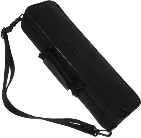 Flötentasche aus Oxfordstoff, Schwarz, für Flöte und Klarinette | Instrumententasche mit Schlichtem Design, Praktische Aufbewahrungstasche für Reisen, Robust Verarbeitet