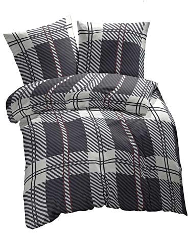 etérea Renforcé Bettwäsche 135x200 cm + 80x80 cm Blockberry Grau | 100% Baumwolle Renforcé · sanft-glatt & superweich · ganzjahres-geeignet · 60°C waschbar · MADE IN GREEN by OEKO-TEX