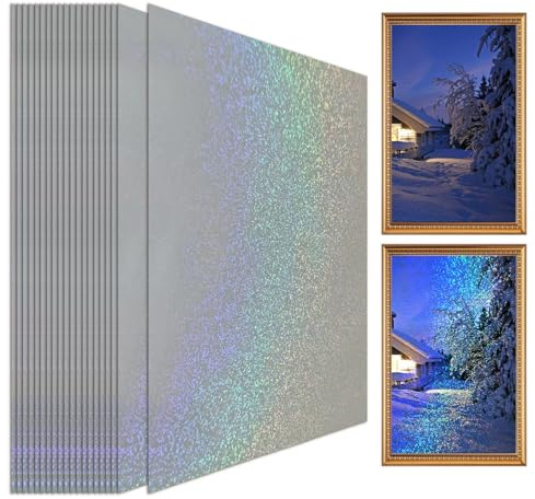 Holografische Laminate, A4, selbstklebend, laminiert, 20 Stück, leicht zu schneiden, für kreative Projekte, Jugendliche, Erwachsene, Lehrer, Studenten