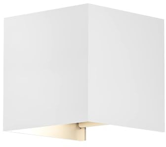 Braytron LED Wandleuchte in Würfelform für Außen & Innen, Aluminium Wandlampe IP54 mit austauschbarer G9 LED Lampe, einstellbarer Abstrahlwinkel, moderne Außenbeleuchtung für Haus & Garten (Weiß)