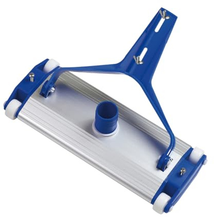 ION PURE Carro Limpiafondos de Piscina, Acero Inoxidable, 45 cm, con Palomilla para Mango