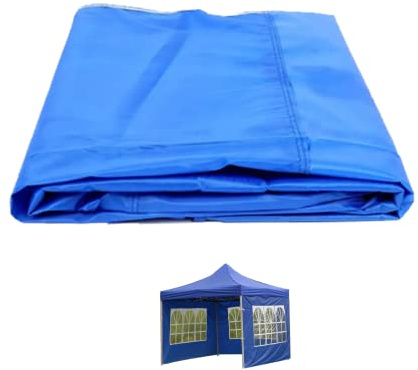 StaZamor Blue 3x2m Canopy Tent Sidewall with Transparent Waterproof Rainproof Window, Sturdy Oxford Cloth Folding Patio Canopy Cover, Gazebo Side Panel