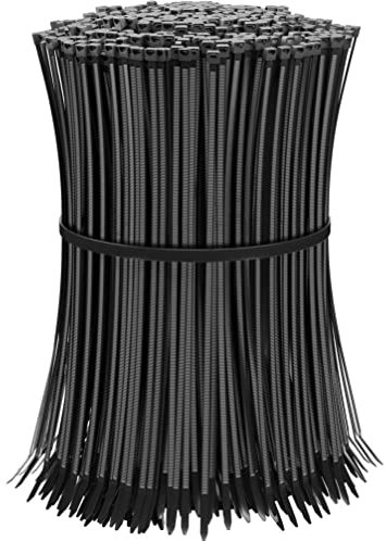 HeiKab 1000 Kabelbinder 200 x 3,6 mm - UV-Beständig - Mindestzugfestigkeit 180 N / 18,3 kg - Schwarz -