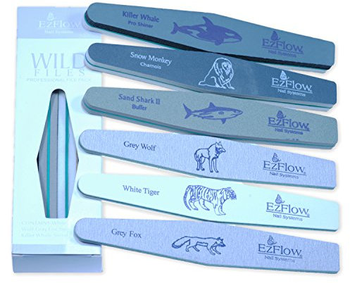 LBC EsFlow Nail Files “Wild Files”, Set of 6 Professional Nail Files, High and Durable Studio Quality