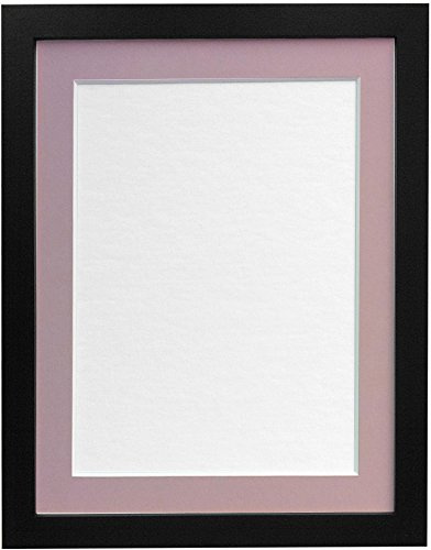 FRAMES BY POST 25mm Black Photo Picture Poster Frame with Pink Mount A1 For Pic Size A2 (Plastic Glass)