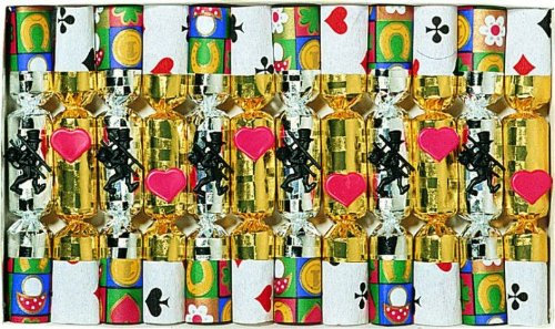 Knallbonbon 15cm 12er Schachtel silber gold Glückssymbole sortiert im Karton