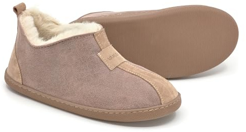 Vanuba Handgemacht Lammfell Warme Hausschuhe Damen Winter Kuschel Pantoffeln Geschlossen Hüttenschuhe