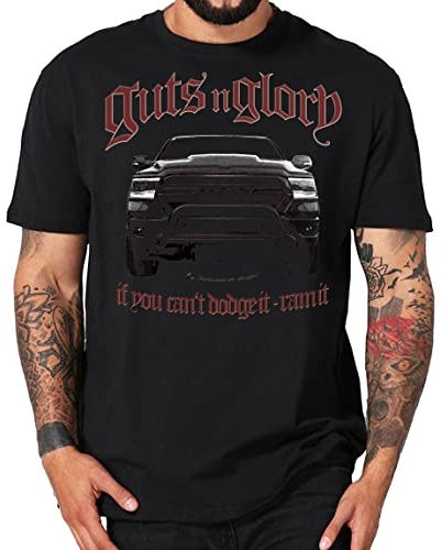 American Pickup Redneck Truck V8 Muscle car Shirt kompatibel mit Dodge (L, Guts schwarz)