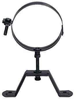 Abrazadera de pared ajustable esmaltada de color negro 850°C - Ø80 mm para conducción de humos de estufas y chimeneas de pellet