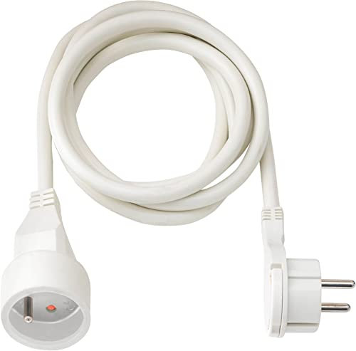 Brennenstuhl Rallonge 2m de câble avec fiche Plate (Utilisation en intérieur) 1161821022 Blanc