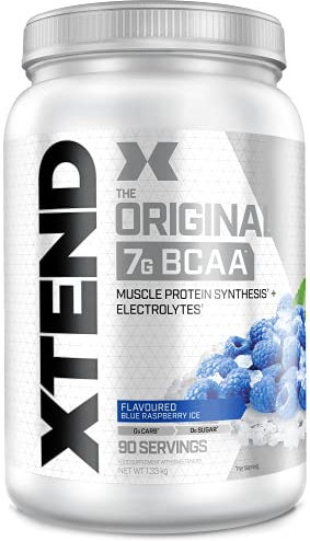 XTEND Original BCAA Powder Blue Raspberry Ice 90 Servings | 7g BCAAs Per Serving | Sugar Free Branched Chain Amino Acids and Electrolytes Powder for Post Workout Muscle Recovery and Hydration