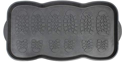 JVL 01-625 Multifunctional Rubber Shoe Drip Tray Boot Storage Door Mat, Black, 41x81cm