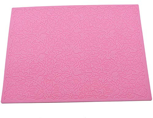 Tappetino in silicone a forma di rosa con pizzo per fondente, decorazione torte, cioccolato, pasta di zucchero, pasta di gomma, tappetino da forno, tappetino per goffratura fai da te