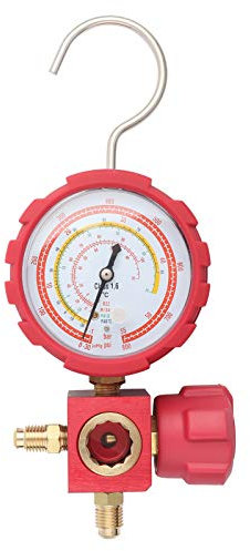 Manómetro de aire acondicionado, -30~800psi Herramienta de refrigeración de aire acondicionado de alta presión con mirilla G1/4 para R22/R410A/R134A/R407C