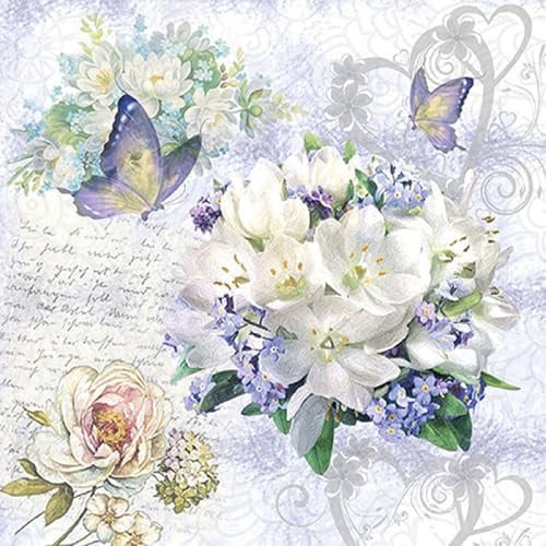 Ambiente Europe Serviette Flower Love 33 X 33 cm
