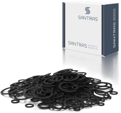SANTRAS® Flachdichtungen 1 1/2 Zoll [5 St.] aus Gummi für diverse Anwendungen – Dichtungsset mit Gummidichtung, dem Alleskönner unter den Dichtungen
