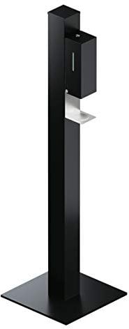 Hewi Desinfektionsmittelspender schwarz mit Säule (mit Sensor, für berührungslose Anwendung, für 500 ml Standardflaschen, mit Abtropfschale, Füllstandsanzeige) 900.06.01360 DC, 1360