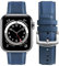 Fullmosa Cinturino per Apple Watch 42mm 44mm 45mm 46mm 49mm, Yola Cinturini in Vera Pelle Compatibile con Apple Watch Serie 10 9 8 7 6 5 4 3 2 1 SE Ultra, Blu Chiaro + Hardware Argento