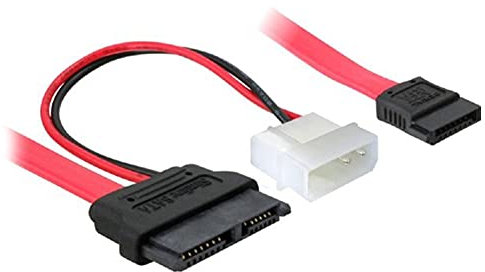 Bolwins P30S Câble adaptateur SATA Slim – 7 + 6 broches femelle vers 4 broches + adaptateur mâle SATA/Molex 7 broches – Solution de câble d'alimentation compacte pour appareils SATA
