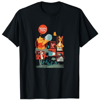 Disney Winnie The Pooh Group Shot Box Up Silhouette T-Shirt