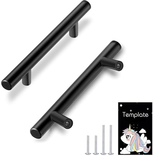 HBL' 30 Pack | 3 Inch Center to Center Matte Black Cabinet Pulls Kitchen Cabinet Handles,Made of Stainless Steel,Ideal for Cabinet,Drawer,Cupboard and Wardrobe.