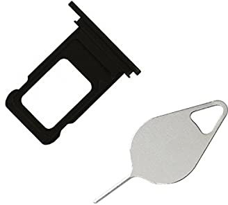 OnlyTech - Tiroir/Support de la Carte sim de Remplacement pour l'iPhone 11 Noir - avec Joint d'étanchéité installé + Outil d'extraction