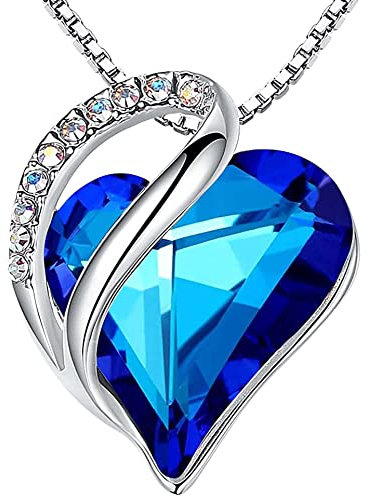 Leafael Infinity Coeur d'amour Collier femme, pendentif femme sans allergie avec cristaux de pierre de naissance Rouge Siam Rubis pour janvier et juillet, cadeau de bijoux pour femme avec boîte cadeau