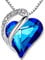 Leafael Infinity Coeur d'amour Collier femme, pendentif femme sans allergie avec cristaux de pierre de naissance Rouge Siam Rubis pour janvier et juillet, cadeau de bijoux pour femme avec boîte cadeau