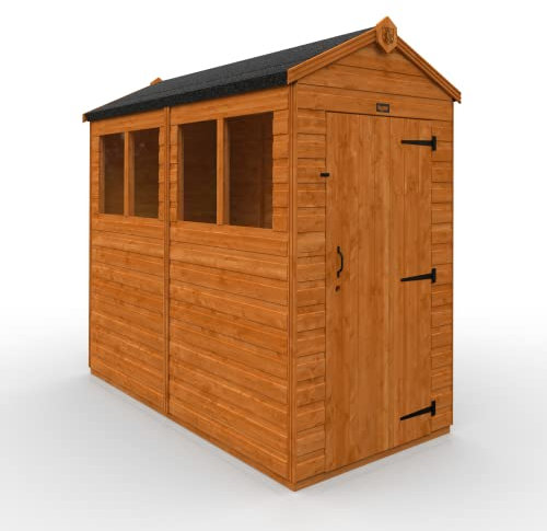 TigerFlex Shiplap Apex Single Door Windows Wooden Garden Shed 8 x 4 ft