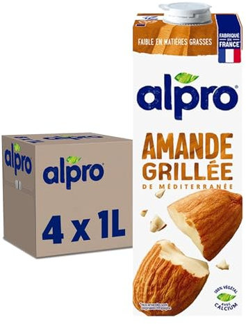 Alpro - Boisson Végétale - Lait d'Amande Grillée - 1L - Lot de 4x1L