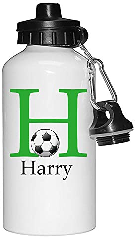 Tigerlilyprints Personalised Aluminium Water Bottle for Boys – 400ml –Kids School Sports Bottle, Metal print on both sides - more designs (Football I Gr)