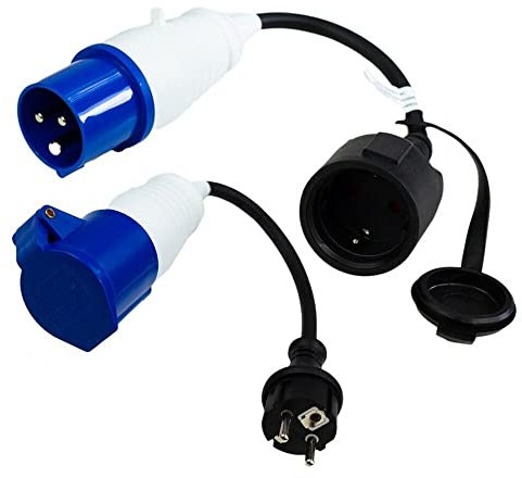 CEE Adapter 2er Set Stromadapter CEE Stecker Schuko Steckdose CEE Interbosch