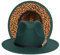JK Home Fedora Feutre Chapeau de Jazz Mariage Bicolore Large Bord avec PU Cuir Boucle Arête Intérieur Cordon Ajustable Vert Foncé