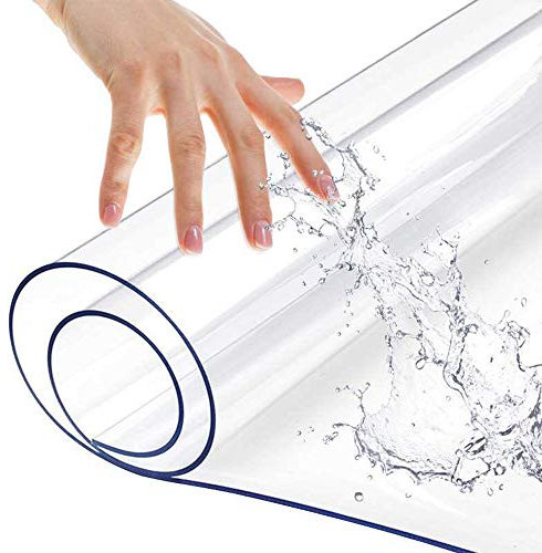 PVC-Tischdecke in verschiedenen Größen, transparent, wasserdicht, Esszimmer-Tücher, Kristall-Tischteppich, Arbeitsplatte, Schutz, Vinyl-Tischabdeckung, Unterlage, Bodenschutz, rutschfeste