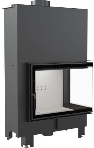 KRATKI MBA Holzkamin mit Warmwasserbereiter Wärmetauscher BImSchV 2 konform 17 kW Thermischer Wirkungsgrad 86% Stahl Glasscheibe rechts 146 x 91