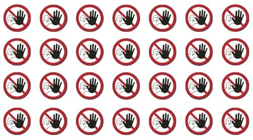 28 Aufkleber Zutritt für Unbefugte verboten P006 - ø 5 cm - UV- und witterungsbeständig - ISO 7010 - nachhaltig - Verbotszeichen Verbotsschild Schild (5 cm, Zutritt verboten)