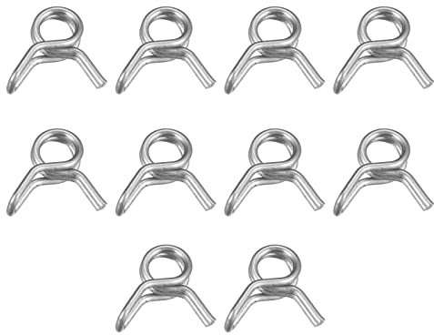 sourcing map Collier Serrage Tuyau Double Fil Ressort, 50pcs Acier Inox 304 3,5mm Apte Interne Diamètre 3.8mm-4.2mm OD Tuyau Carburant Conduite Silicone Tube Ressort Clips