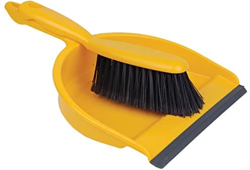 Professional Dustpan & Soft Brush Set (3) - Yellow